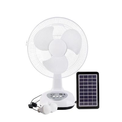 China AC DC 12 Inch Rechargeable Fan Solar Energy 10W With Power Bank Function for sale