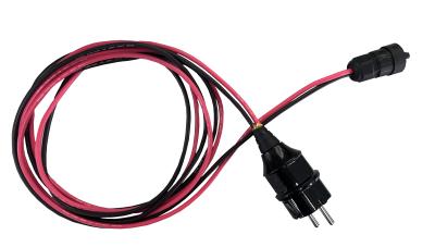 China Waterproof 2 Round Pin Power Plug Power Supply Harness AC Red Black Silicone Power Line for sale