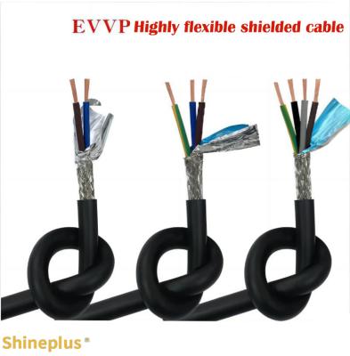 中国 Medium Speed Motion Signal Control Line EVVP High Flexible Drag Chain Automation Equipment Shielded Cable 販売のため