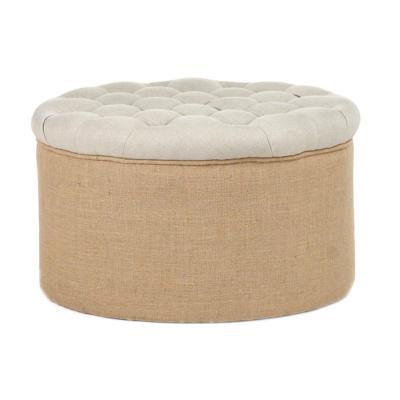 China french cheap wooden ottoman puff pouf wholesale fabric ottomans home goods furniture for sale