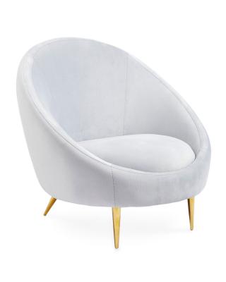 China white round velvet upholstered wedding chair royal decoration event furniture armchair for sale