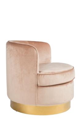 China NEW design pink fabric velvet lounge metal base chair for wedding rental for sale