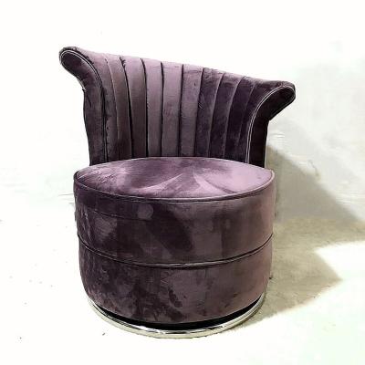China popular new design velvet fabric round upholstery single seat lounge chair for living room event party for sale