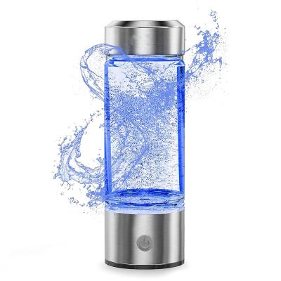 China Botella recargable portátil de vidrio generador de agua de hidrógeno con capacidad de 420-450ml en venta