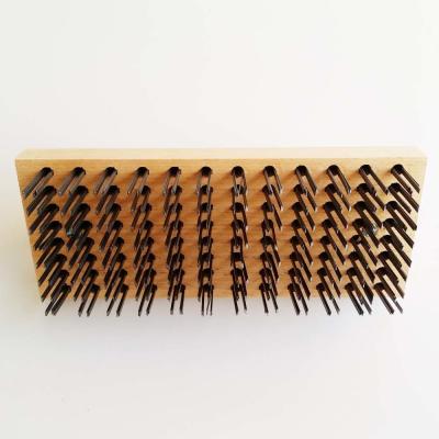 China Ergonomic Steel Wire Block Brush Wooden With Flat en venta