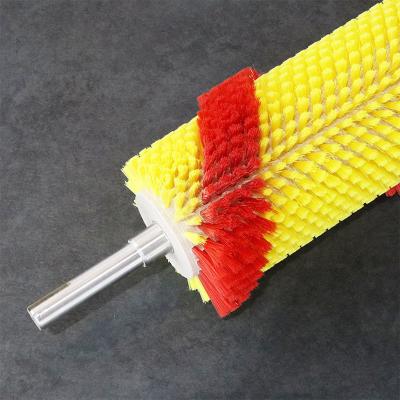 China Industrial Cylindrical Vegetable And Fruit Cleaning Nylon Bristle Roller Brush Spiral for sale