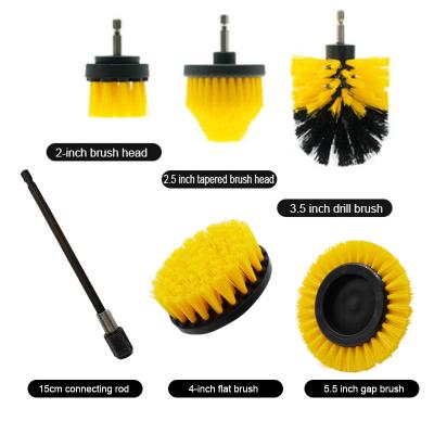 China 6pcs Drill Cleaning Brush Attachments Set With Extend Long Attachment for sale