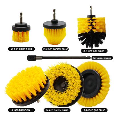China Nylon Bristle Drill Cleaning Brush Power Scrubber Set 7 Pcs for sale