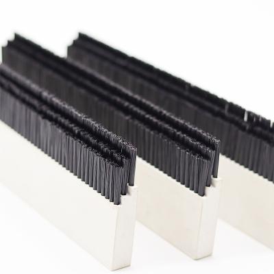 China Customized Flat Lath Strip Wire Row Brush Nylon PP Plastic Plate Brush for sale