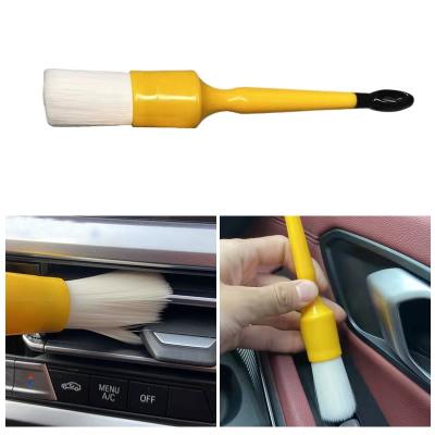 China PBT White Plastic Hair Interior Cleaning Tools Car Detailing Brush 5 PCS Set for sale