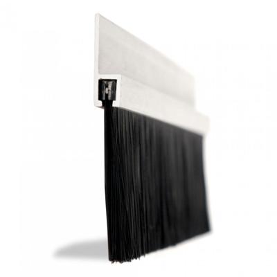 China Door Sealing Black PP PVC Nylon Strip Brush Furniture Dusting Aluminum Holder for sale