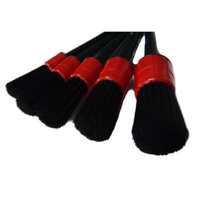 China Natural PP Hair Auto Car Detailing Brush Set 20cm PET Corrugated Soft Bristles for sale
