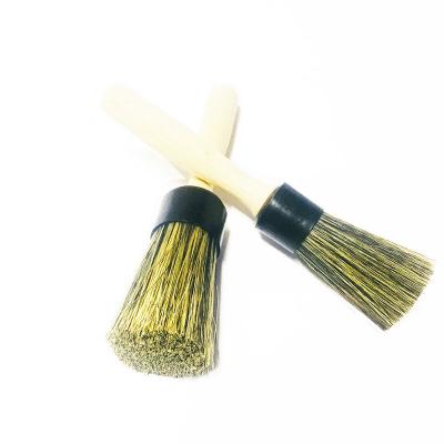 China 20cm Auto Detailing Car Cleaning Brushes Wooden Handle Natural Horse Hair for sale