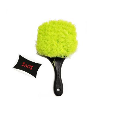 China Easy Scrubbing Car Wheel Rim Cleaning Brush 21.5cm Handheld Soft Gently for sale