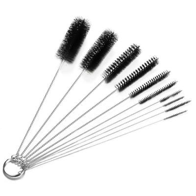 China Black Stainless Steel Long Wire Brush Pipe Cleaner Cotton Nylon 20.5cm for sale