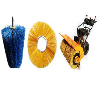 China Customized Industry Road Sweeper Brushes Flat Rotary PVC Roller 600mm Hair Length for sale