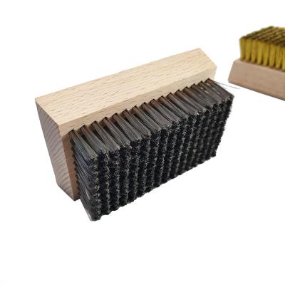 China El alambre de acero inoxidable de la manija de madera cepilla color modificado para requisitos particulares el 16.5cm en venta