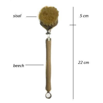 China Wooden Cocout Sisal Household Cleaning Brushes 27cm Wooden Washing Up Brush for sale