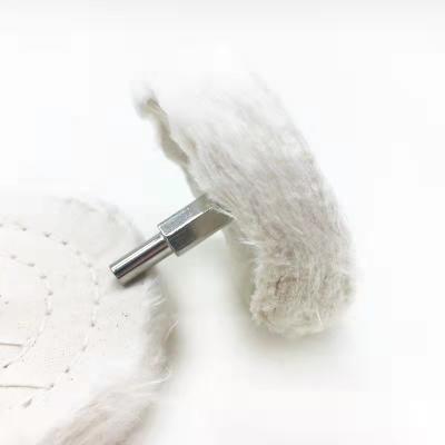 China White Flannelette Cloth Polishing Wheel Brush T Shaped Grinding Head 75mm Width for sale
