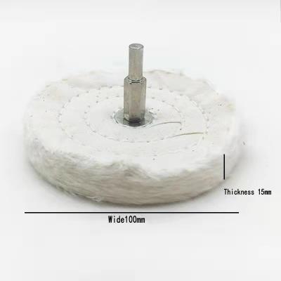 Cina Le spazzole di pulizia industriali della flanella di cotone bianca T hanno modellato la ruota del panno di lucidatura del cotone in vendita