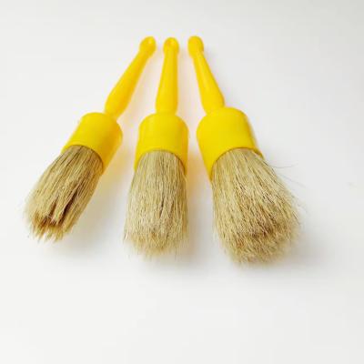 China 4PCS Soft Hog Bristle Round Brush for Car Auto Washing Detailing Cleaning for sale