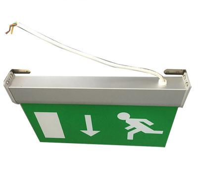 China Maintained Double Sided Battery Powered Emergency Aluminum Exit Sign for sale