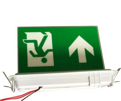China Ceiling Recessed Emergency Led Exit Signs with Ni-Cd battery 3.6V1.8Ah for sale