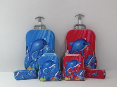 China EVA  3D carton trolley school bag 3 pcs for sale