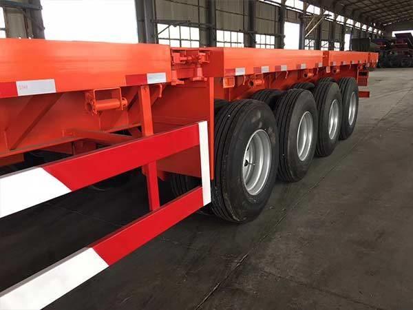 Quality 3 Axle Flatbed Semi Truck Trailer 30t 60t For Container Carrying for sale