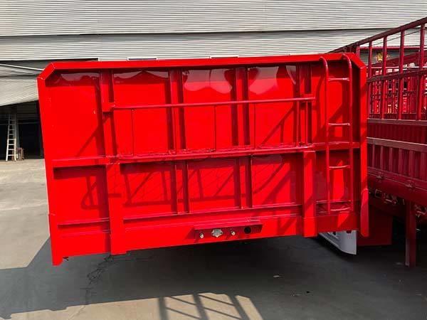 Quality Red 3X16T Flatbed Trailer Semi Truck 40ft Flatbed Semi Trailer For Bulk Cargo for sale