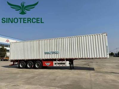China White Box Semi Trailer Cargo 18 Wheeler Container Customized à venda