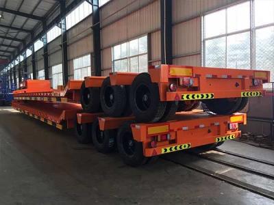中国 3軸半低床トレーラー 60000kg半トラック平床トレーラー 販売のため