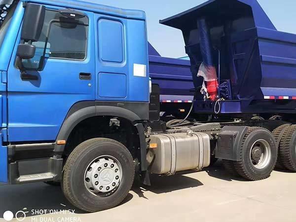 Quality 60T Tipper Semi Trailer 3 Axles Semi Flatbed Trailers Blue for sale