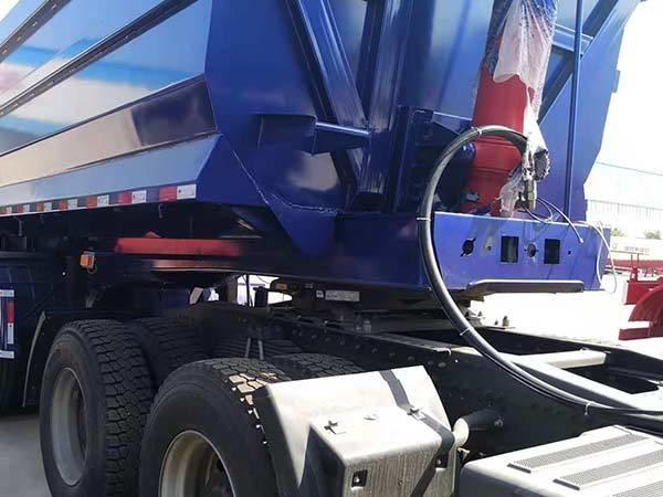 Quality 60T Tipper Semi Trailer 3 Axles Semi Flatbed Trailers Blue for sale