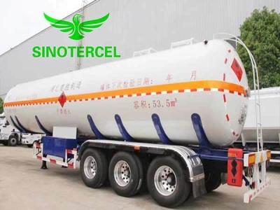 China Tanque de gás de aço Mn Semi-reboque Tanque de combustível 55000Litres Semi-reboque de propano à venda