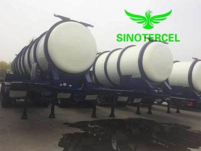 China Tri Axles Chemical Tanker Trailer 55000L Acid Transport Trailers zu verkaufen