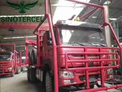 China 30000kg 60000kg Log Semi Trailer Red Semi Log Trailers For Sale for sale