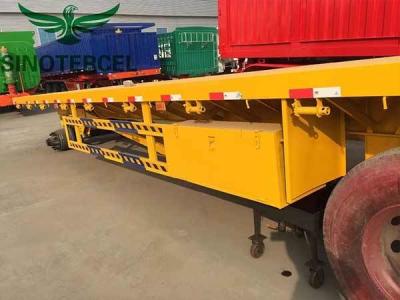 China 315 80R22.5 Flat Bed Trailer Full Trailer 20 Ton High Tensile Low Alloy for sale