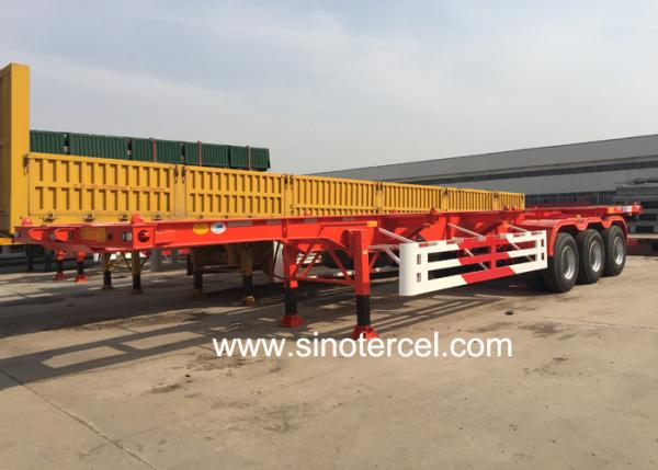 Quality Flat Bed Semi Trailer 40ft Skeletal Semi Trailer 28T With 2/3/4 Axles for sale