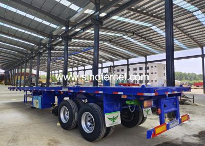 China SGS Flat Bed Semi Trailer 3 Axles With 12pcs Container Twist Lock for sale
