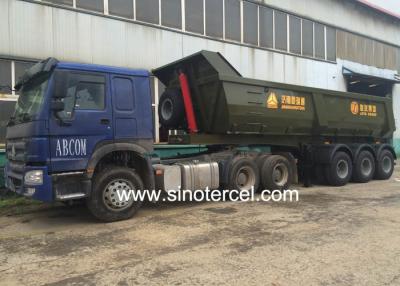 China 3C Approval Tri Axle Semi Tipper Bulk Tipping Trailers Hydraulic System for sale