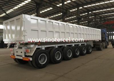 China Sistema hidráulico Camión semirremolque con tres ejes blanco en venta