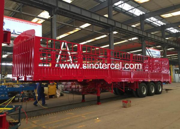 Quality 3 Axles Semi Truck And Trailer 50T Semi Trailer Transport for sale