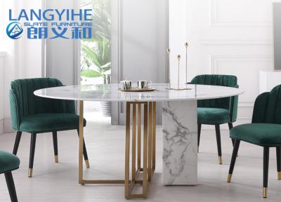 China Minimalist Home Odm Circle Marble Dining Table Combination Nordic 75cm Height for sale