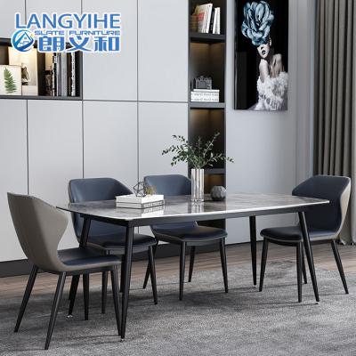 China Scratch Resistant Modern Rectangular Dining Tables Rock Slab Household for sale