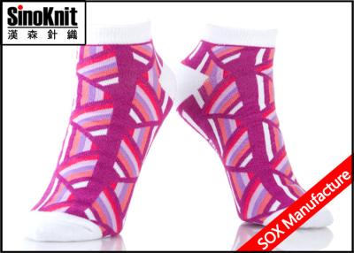 China Argyle Cotton Peach Colored Ankle Socks Thin Plain Socks / Womens No Show Boat Socks for sale