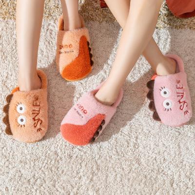 China Hot selling cute cartoon factory price bedroom slippers closed toe warm soft plush Winter women home indoor shoes for sale