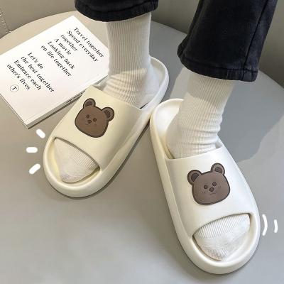 China New design slippers ladies summer home indoor soft bottom non-slip bathroom couple cute Little bear sandals for sale