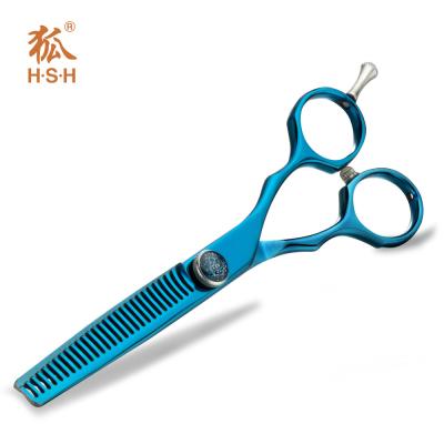 China Blue Pet Grooming Thinning Shears Double Tooth Sharp Blade Adjustable Screw for sale