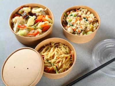 China Bio-degradable Single wall PE coating Disposable Paper Bowl For Salad for sale